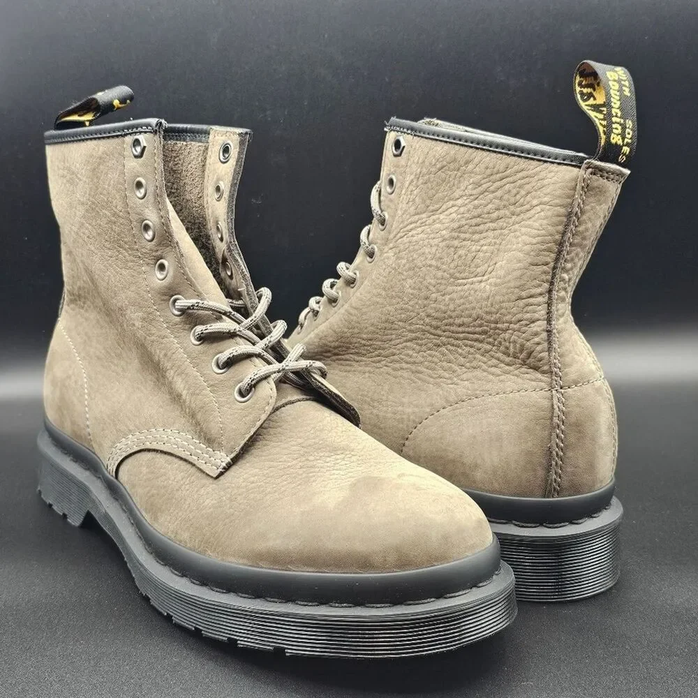 DR. MARTENS 1460 MILLED NUBUCK LEATHER LACE UP BOOTS